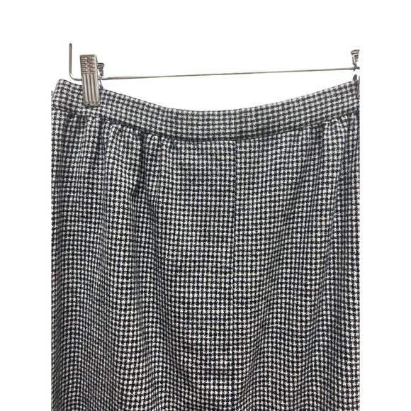 Pendleton Vintage 90's Navy Blue & White Houndstooth Pencil Skirt - Picture 4 of 7